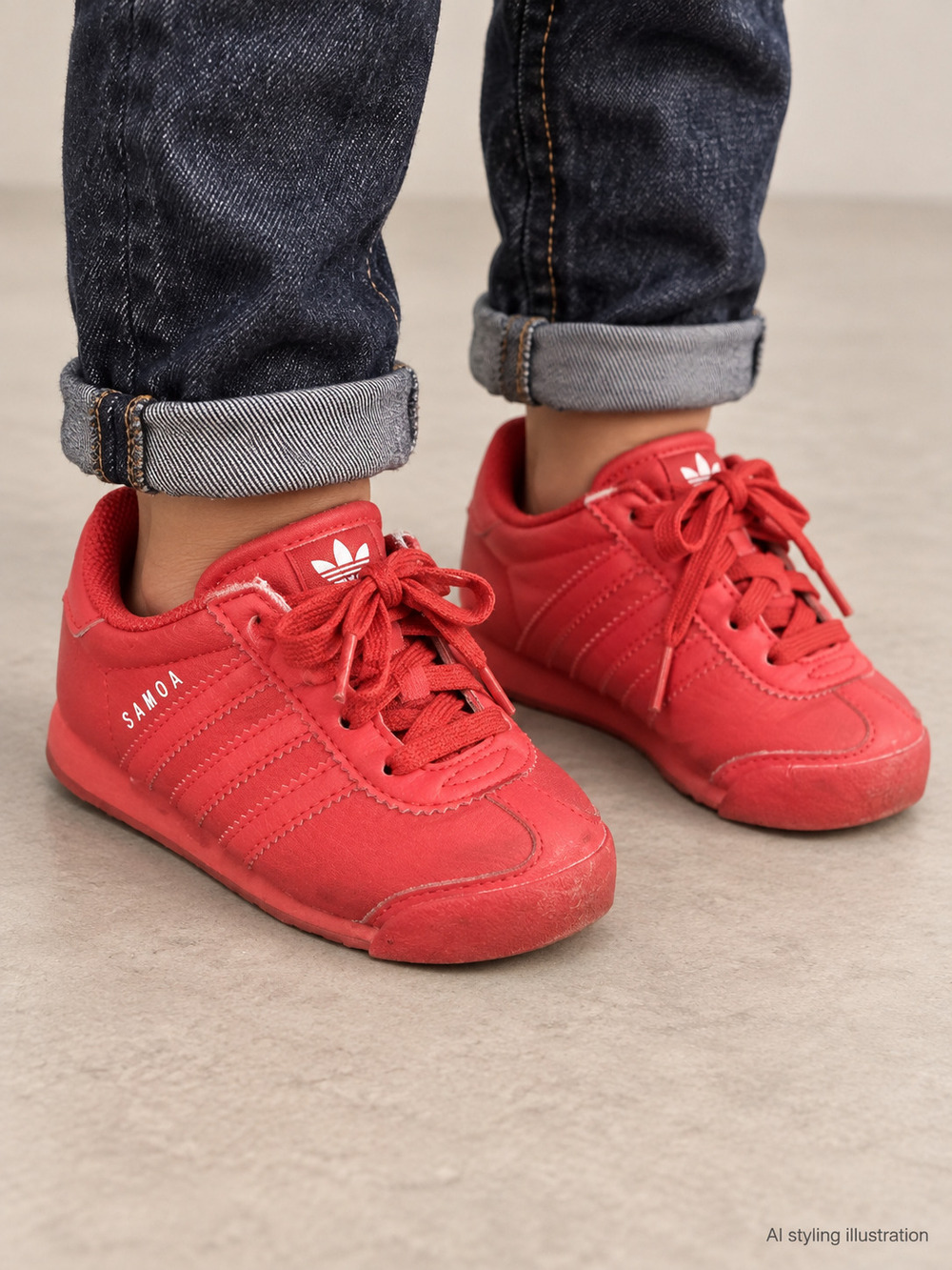 adidas Samoa Red Toddler Sneakers US 6K